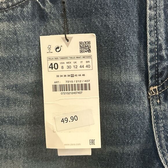 ZARA Flare Jeans Low Rise Blue Women’s Size 8 Regular Length Denim NWT - Picture 6 of 16